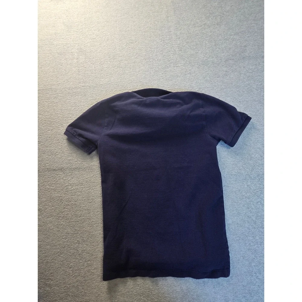 Polo Ralph‎ Lauren Mens Navy Blue Pique Cotton Short Sleeve Polo Shirt M 10-12